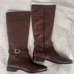 Cole Haan Brown Leather Riding Boots (New)